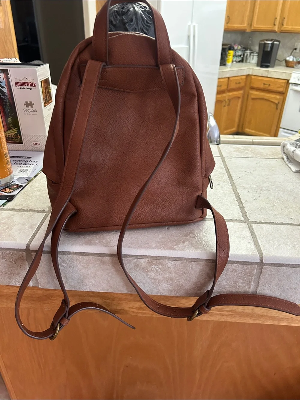 Universal Thread Rust Brown Pebbled Leather Mini Backpack - Picture 3 of 6